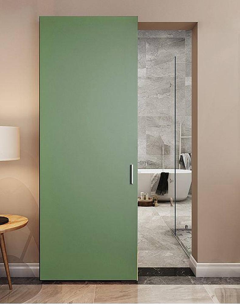 Invisible Track Two-Way Buffer Wheel Sliding Door Hardware for Glass/Wood Doors