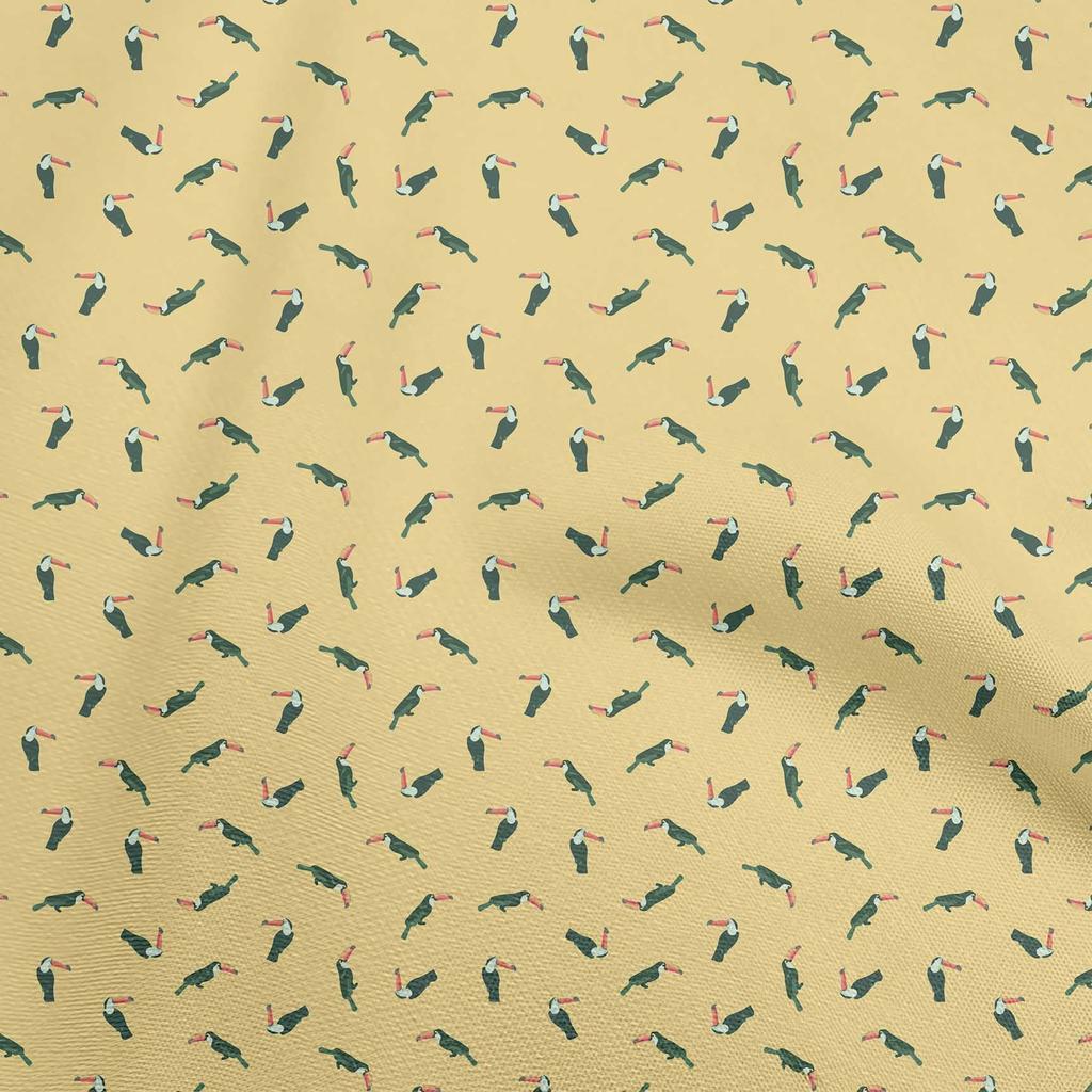 oneOone Cotton Flex Gray Fabric Toucan Quilting Supplies Print Sewing Fabric By The Yard 40 Inch