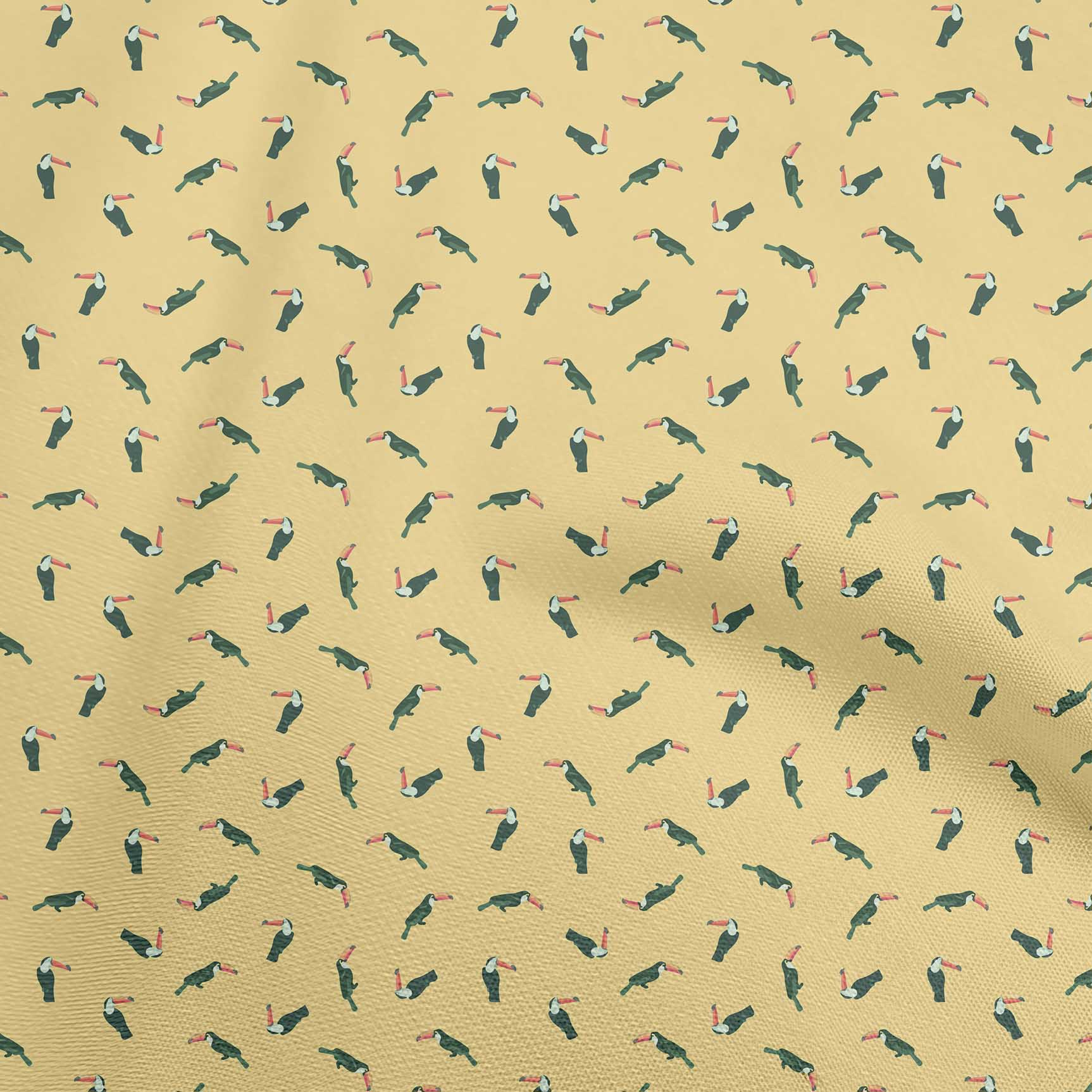 

oneOone Cotton Flex Grey Fabric Toucan Quilting Material Print Швейна тканина у дворі 40 дюймів 42 Inch Wide - Viscose Chiffon жовтий