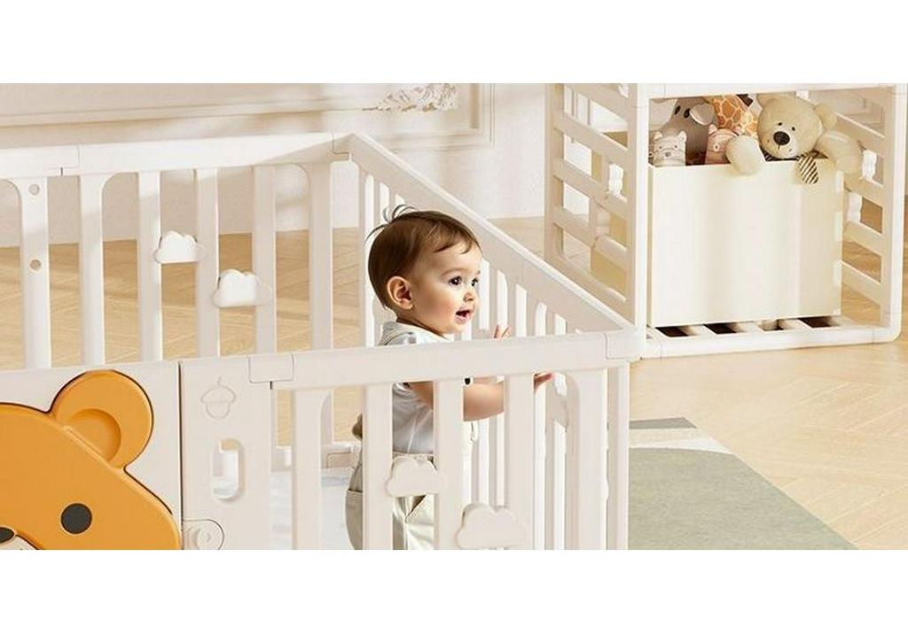 Parc pour bébé d'intérieur et tapis d'éveil: Aire de jeux pour tout-petits avec garde-corps de protection