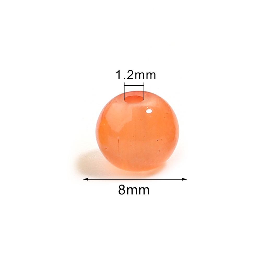 60pcs 8mm Glass Beads Colorful Round Loose Spacer Beads for Jewelry Making DIY Necklace Bracelets Earrings Key Chain Accessories