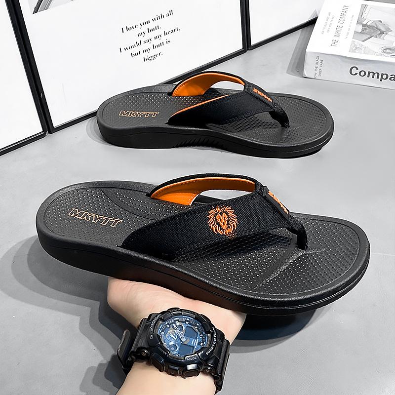 

Men s shoes summer new outdoor flip-flops fashion classic breathable solid color simple casual beach sandals trendy shoes 44