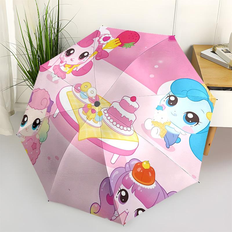 

Cute Characters Desserts Automatic Opening and Closing, 8 rib Structure Portable Umbrella, Suitable for Men and Women in All Seasons Perfec