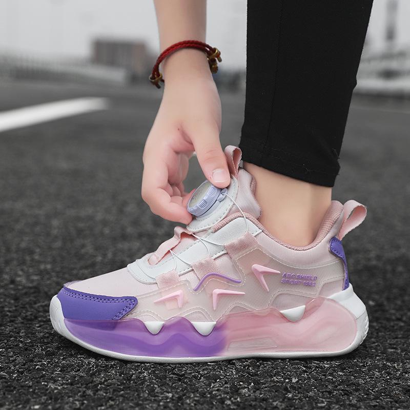 Girls' Cotton Winter Sports Shoes with Velvet Lining | 2025 Style | Medium & Large Sizes | Rotary Buckle | Warm Running Dad Sneakers