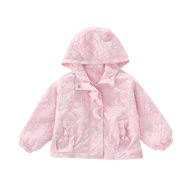 

Autumn 2025 Fashionable Girls Hooded Jacket - Casual Loose Fit Fancy Wear 140 cm