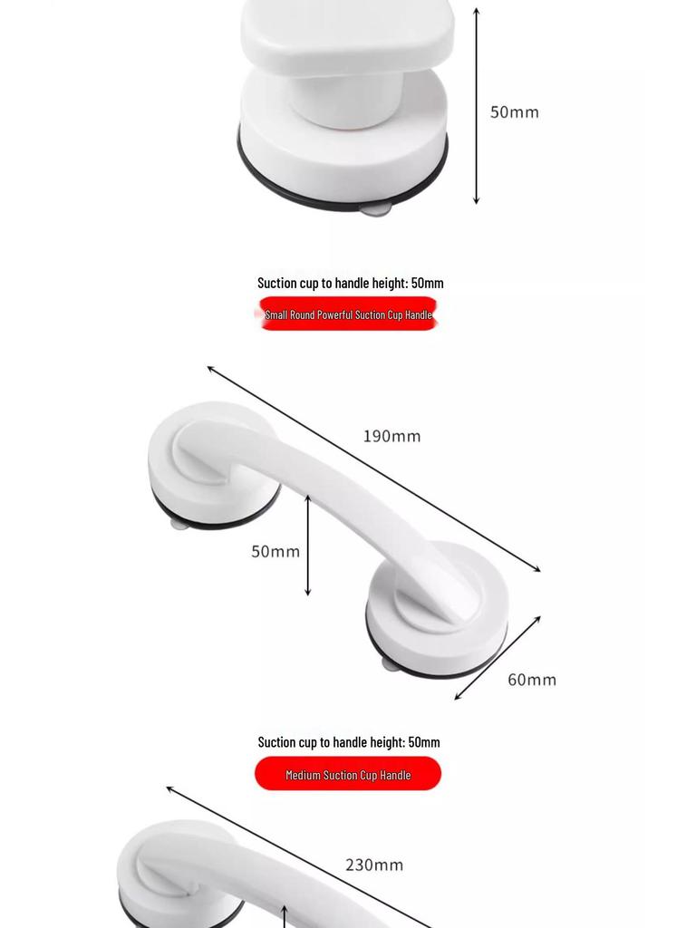 Self-Adhesive Suction Cup Glass Door Handle for Sliding Doors, Cabinets, Drawers, Wardrobes, and Refrigerators