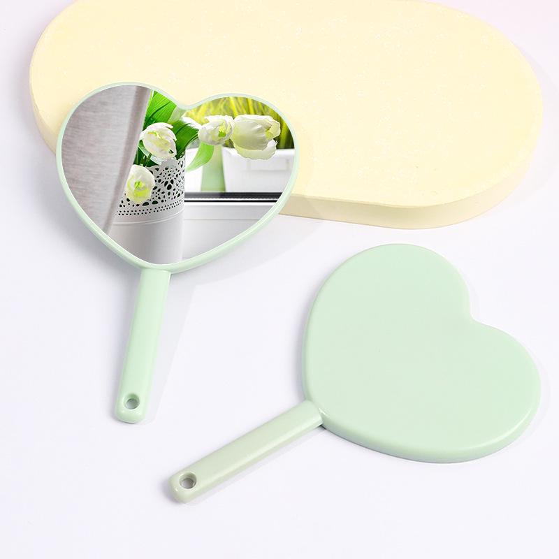 

Mini Heart-Shaped Portable HD Travel Makeup Mirror with Logo Print Option 8*12cm Heart Mirror зелёный