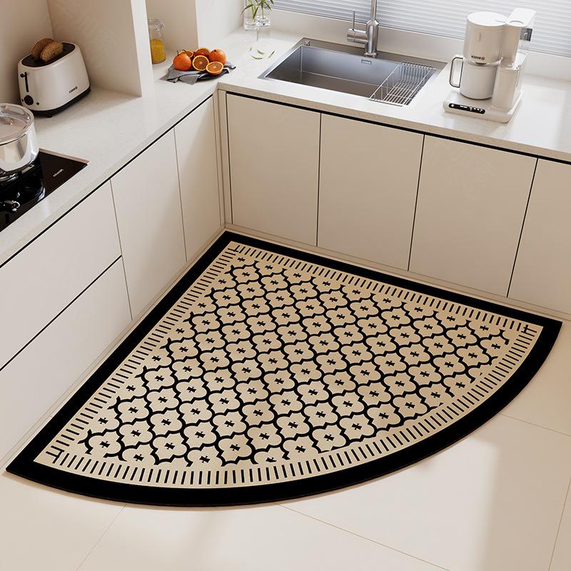 

Нескользящий водонепроницаемый кухонный коврик для пола: Бесстираемый, Маслостойкий, Абсорбирующий Угловой Коврик из Диатомовой Земли 80x80cm - Thick 4mm Diatom Mud