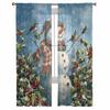 Weihnachten Schneemann Pflanze Rote Frucht Vogel Vorhänge für Wohnzimmer Schlafzimmer Heimdekoration Fenster Voile Tüll Vorhang Drapes