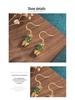 Chinese-Style Gold Plated Koi Fish Earrings: Dangle Design with 925 Silver Needles, Inlaid Natural Chalcedony Agate.