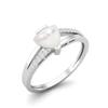 0.98 Cts Trillion Shape Pearl 925 Sterling Silver Split Shank Engagement Women Ring