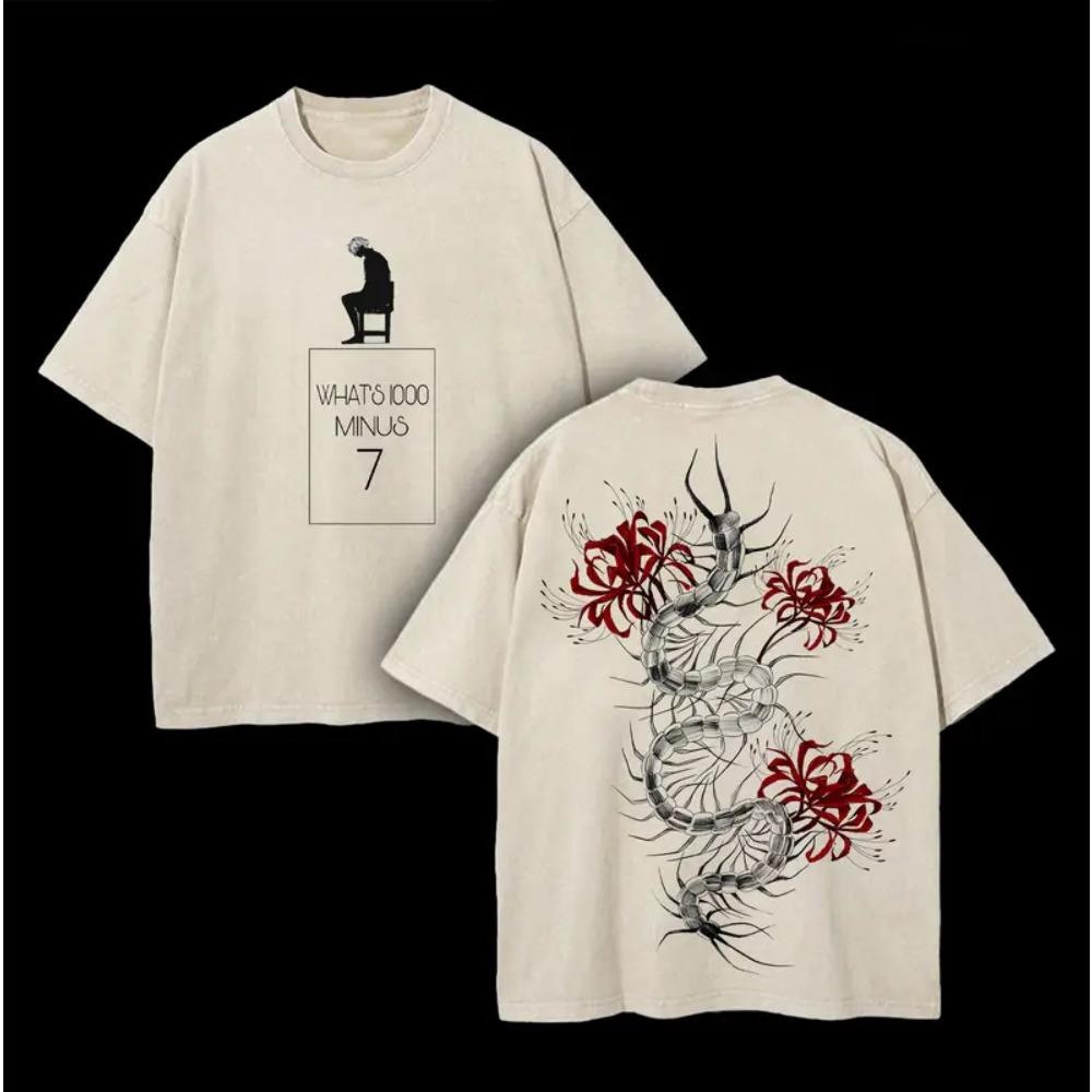 Tokyo Ghoul Ken Kaneki Printed Tee Men Women Retro Washed T-shirts Casual Cotton T Shirt Short Sleeve Clothing Harajuku Tshirt S 1979₽