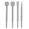 4PCS Electric Hammer Chisels Round Shank Point and Flat Chisel Set for Stone Concrete Brick Wall