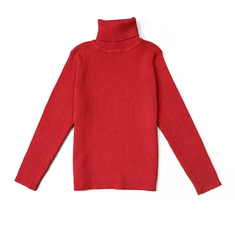 

Дитячий светр для малюків від 1 до 7 років Однотонний пуловер Теплий светр з високим горлом 90