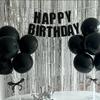 1Set Black Happy Birthday Party Banner Happy Birthday Wall Hanging Decoration Photo Prop Backdrop Decor Birthday Supplies