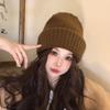 Outdoor Cycling Ear Protection Student Cold Protection Hat Simple Solid Color Knitted Hat