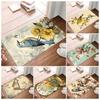 Vintage Hummingbird Printing Non-Slip Small Rug Waterproof Easy To Clean Floor Mat for Indoor Outdoor Use Durable Home Decorate