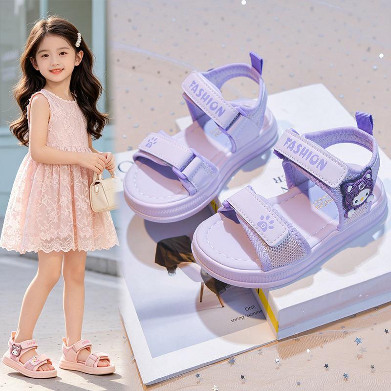 2026 Spring/Summer Girls' Non-slip Velcro Princess Sandals