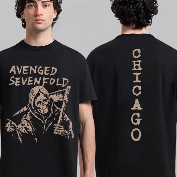 

Avenged Sevenfold Chicago 2025 Pop Up Venue Tee On August 31 2025 T-Shirt XL