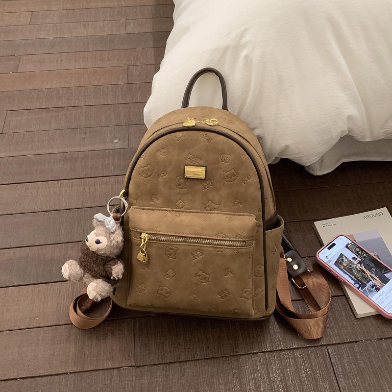 Large-capacity Double-shoulder Bag, Fashionable Commuting Bag, High-quality Texture, School Commuting Backpack With pendant