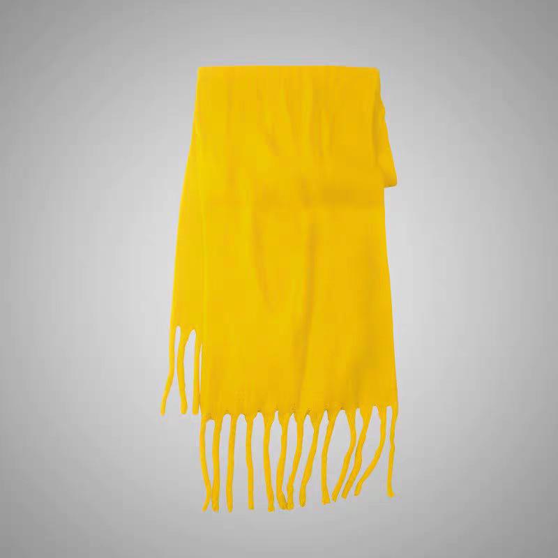 

Шарф имитация кашемира шарф однотонная бахрома шаль зимний холодный и теплый универсальный шарф 200cm*40cm290g золотой