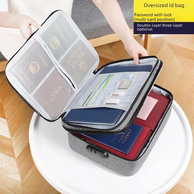 Multi-Layer Passport & Document Storage Box with Multi-Function Archive Bag