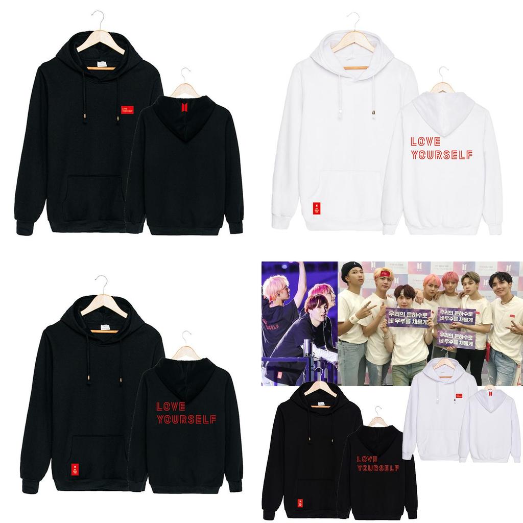 Felpa con cappuccio Kpop Bts World Tour Love Yourself Cappellino Felpa con i membri iconici Jimin Suga Jin V Per i fan