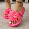 Chinelos de Praia de Verão Femininos com Decoração Floral, Calçado de Verão Confortável para Mulheres. Perfeito para Férias na Praia e Festas.