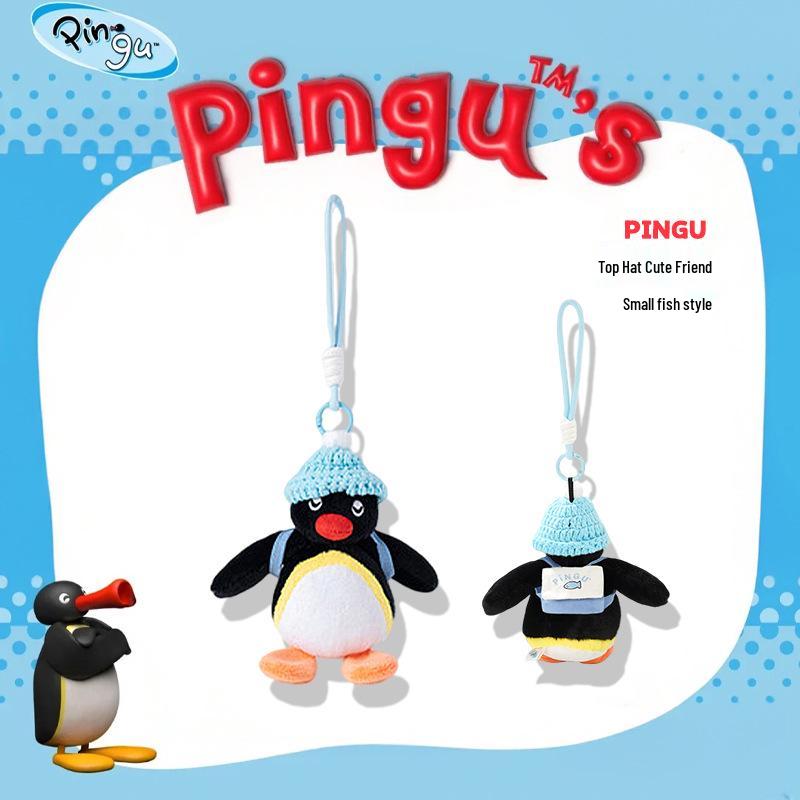 Pingente de Pelúcia Chapéu de Coco Original de Pinguim Boneca Pingente para Mochila Chaveiro Presente