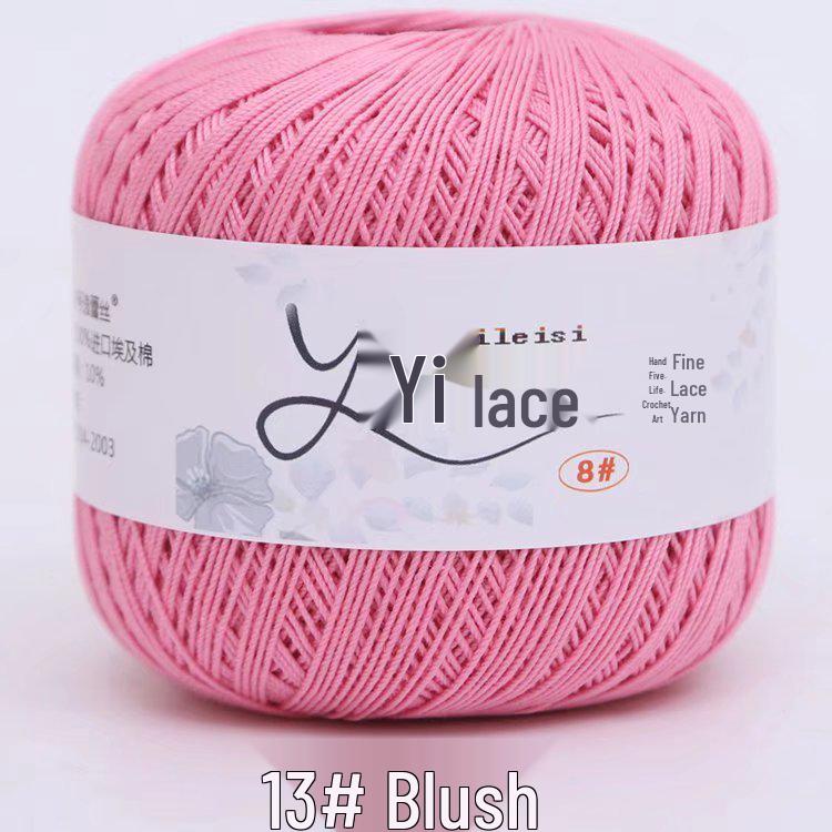 8# 100% Cotton Lace Yarn - 50g Ball, 400m, Strong Twist Crochet Thread for Hand-knitting, Flowers, Hats, and Cardigans - Free Shipping.