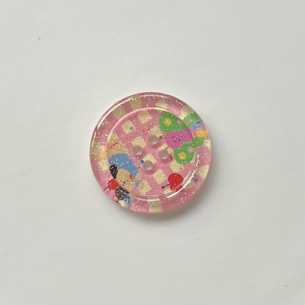 10Pcs Shining Powder Cute Cartoon Round Button - Clothing Sewing Accessories for Kids Woman Hairpins Clip DIY Deco for Girls