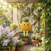 Yousheng Lachender Ananas-Blumentopf, Niedlicher Ananas-Schaukel-Blumentopf, Hängender Pflanztopf für Sukkulenten Kleine Zimmerpflanzen Balkongarten