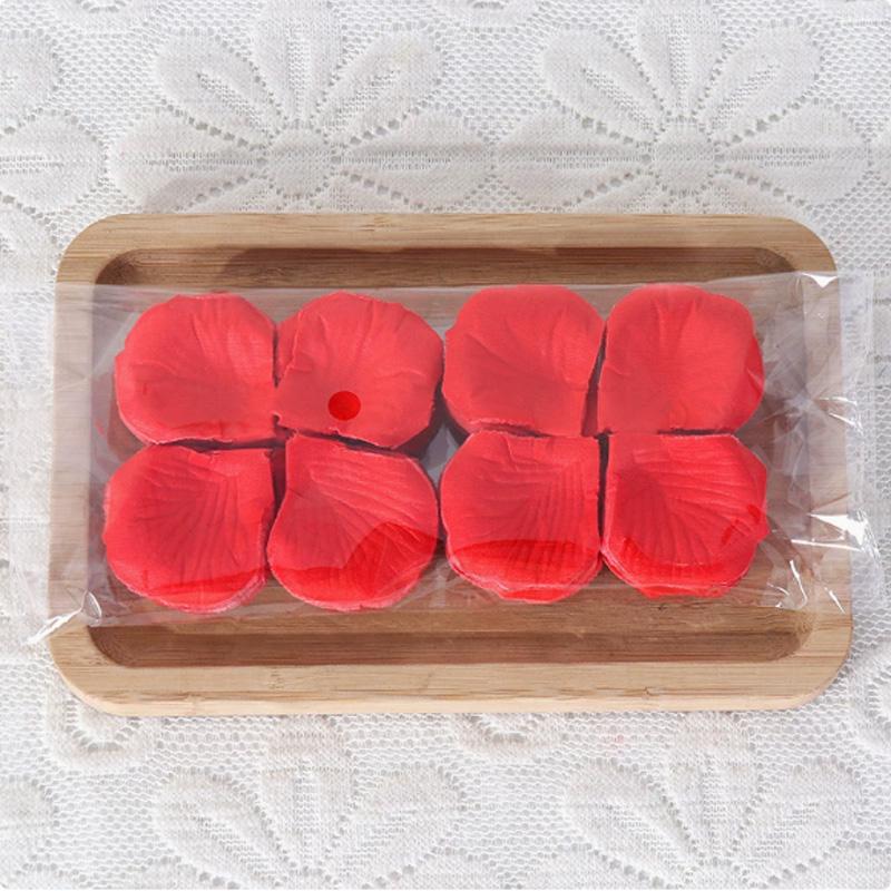 1000Pcs Artificial Fake Rose Petals Red Simulation Rose Petals Set for Wedding Party Romantic Decoration Mini Fake Rose Petals