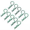 10Pcs RC Car Shell Clip RShape Metal Body Clips Pins Green for 15 16 18 110 RC Car(Green )