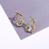 S925 Sterling Silver Korean Diamond Cross Stud Earrings - Elegant High-End Design for Women