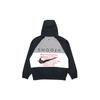 Nike Swoosh Çift Kancalı Rüzgar Geçirmez Spor Dokuma Kapüşonlu Ceket Erkek Ceketler Siyah DJ9647-011