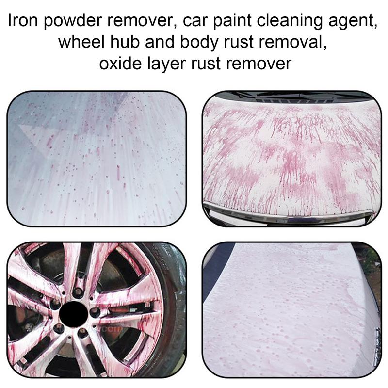Wheel Iron Remover Spray Iron Rust Remover 500ml Exterior Care Rust Iron Remover Spray Brake Dust & Rust Stain Remover Removes