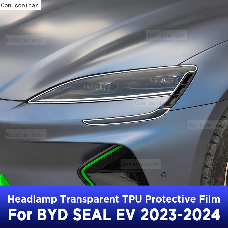 Car Headlight Protection Transparent Anti-Scratch Protective Film TPU Stickers For BYD SEAL EV Electric  2024 Accessories