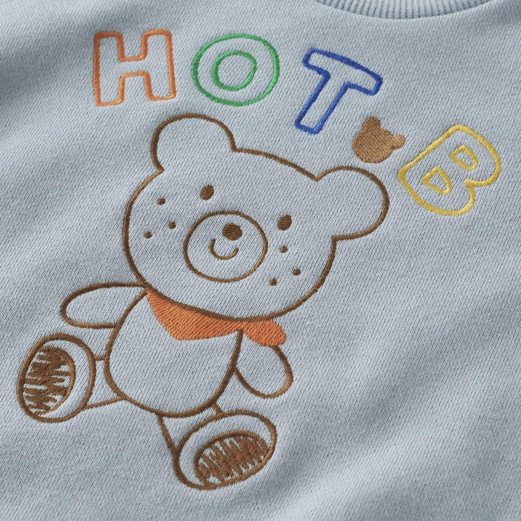 MIKIHOUSE HOT BISCUITS Sweatshirt for Boys and Girls, Storm Blue, 100cm, 73-5602-689