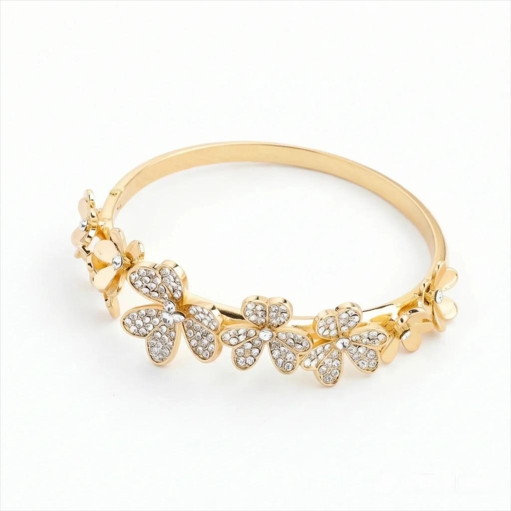 Butterfly Jewelry Set Romantic Bracelet Ring flower Necklace Earring Set Women Wedding Dinner Dress Accessories