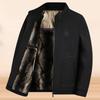 Men's Waffle Knit Velvet-Lined Stand Collar Jacket for Fall/Winter