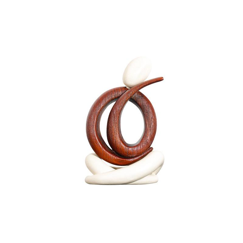 Creative Abstract Hollow Human Sculpture Art Sitting Cross-Legged Handicraft Wine Cabinet Decor Irregular Line Figure Statue