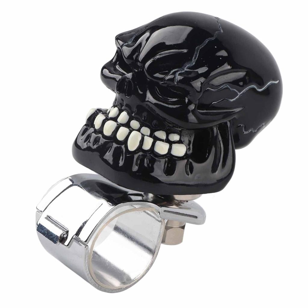Skull Steering Wheel Knob Spinner Suicide Power Handle for Car Truck Tractor Boat (Black)