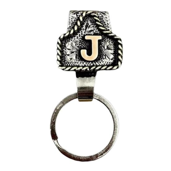 Vintage Letter Keychain Western Cowboy Style A to Z 26 Capital Letters Key Ring Metal Alphabet Key Holder Belt Bag Hanging Decoration Pendant
