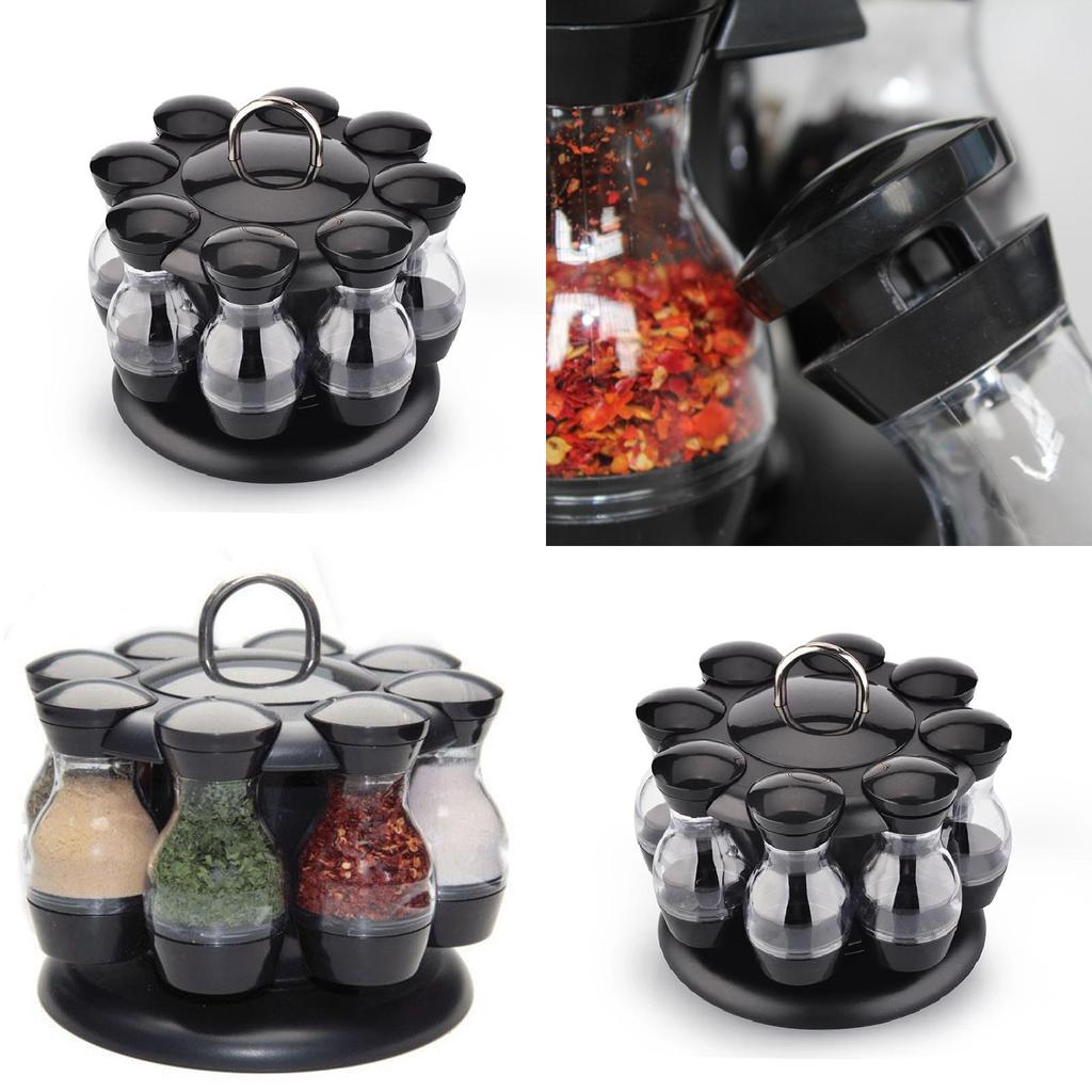 Stylish Rotatable Spice Storage With Solid Bottles For Restaurant Catering And Cooking Enthusiasts