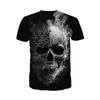 Large Men's Skull Pattern 3D Printed Men's Round Neck Short Sleeved T-shirt Summer Fashion T-shirt Casual and Comfortable Versatile Top