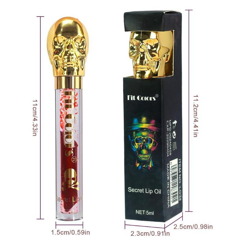 Vampire Lip Glaze Halloween Skull Mirror Moisturizing Lip Oil Lip Gloss Liquid Lipstick