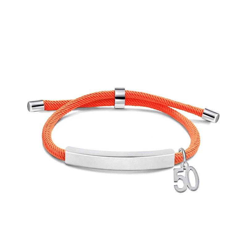 Multi-color Engravable Stainless Steel Bracelet with Number 16 Charm