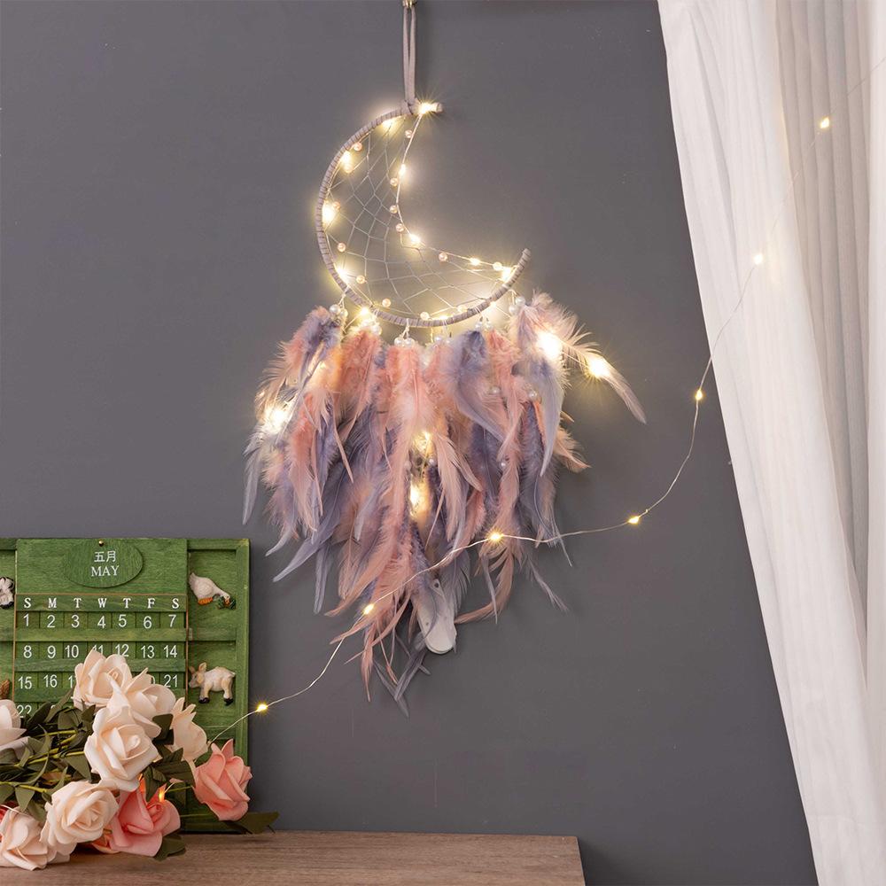 Girls' Heart Dream Catcher Creative Home Hanging Ornaments Indian Dream Catcher Ornaments Wind Bells