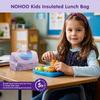 NOHOO Insulated Lunch Bag Small Cute Reusable Purple Mermaid Princ Food Box Bag for Girls Toddler Preppy School Kindergarten Da